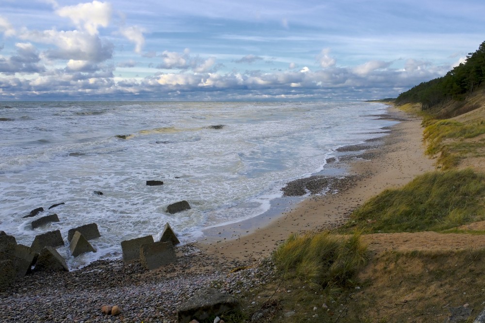 The Baltic Sea near the Užava Lighthouse in Autumn