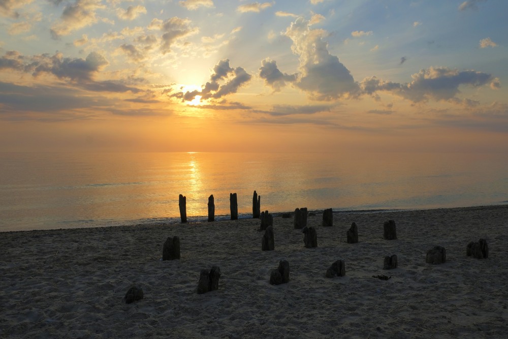 Sunset in the Baltic Sea, Pier