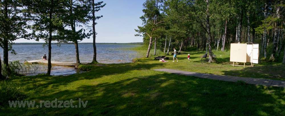 Būšnieku Lake Swimming Place Panorama