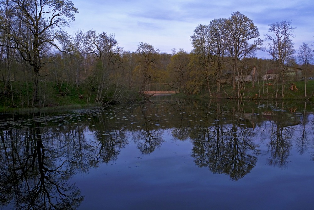 Embūte Castle Pond In Night