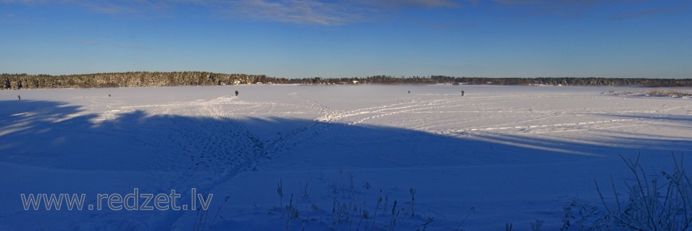 Lake Lielais Nabas ezers Winter Panorama, Latvia