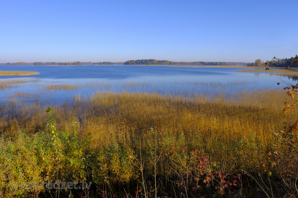 Autumn landscape of Lake Inesis