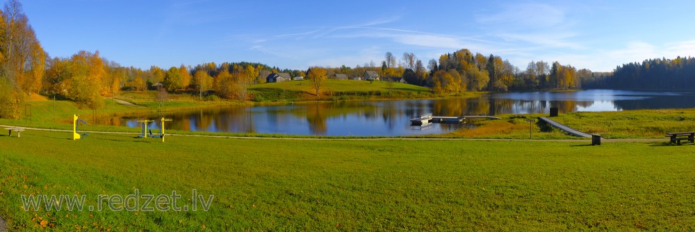 Panorama of Lake Ieva, Korneti, Latvia