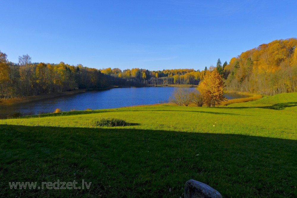 Dzērve Lake in Autumn, Korneti, Latvia