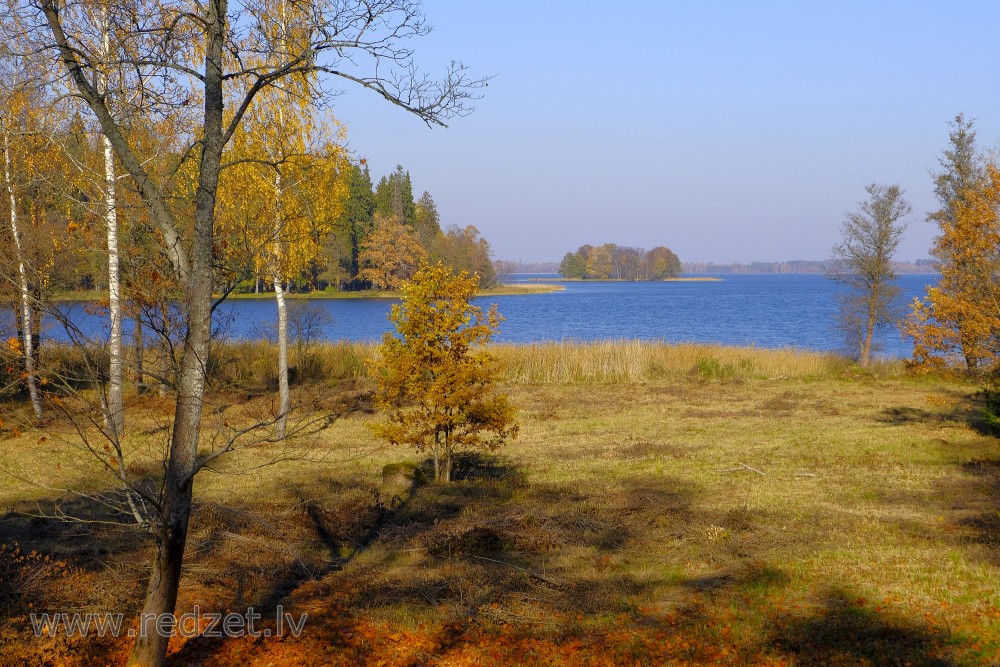 Autumn landscape of Lake Aluksne