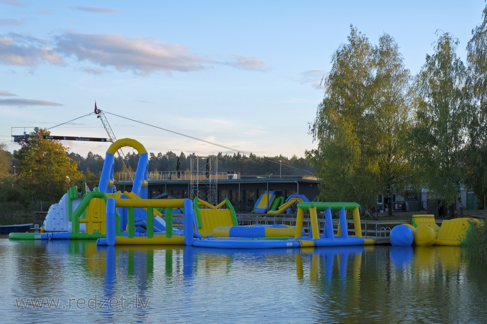 Dismantling of Inflatable Water Park on the Ozolnieki Lake