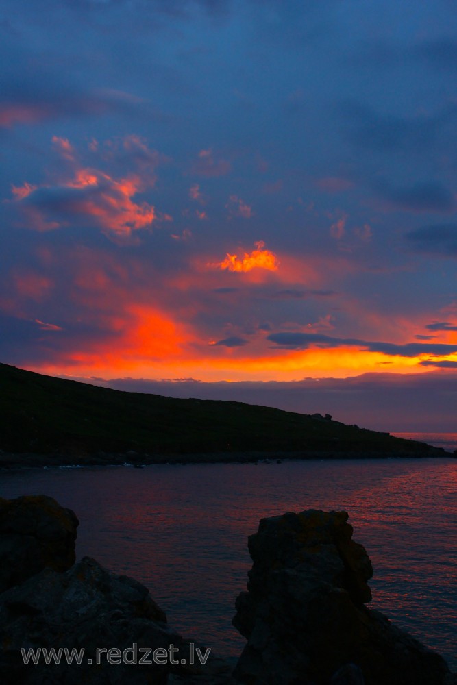 Saulrieta ainava pie St. Ives