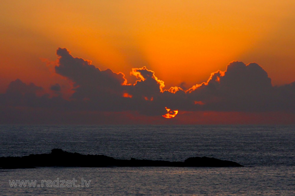 Sunset in the Atlantic Ocean