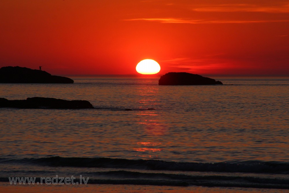 Sunset in the Atlantic Ocean