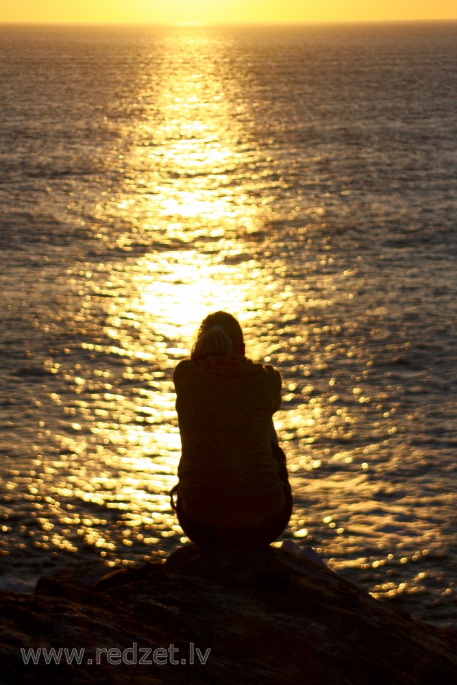 Human Silhouette at Sunset