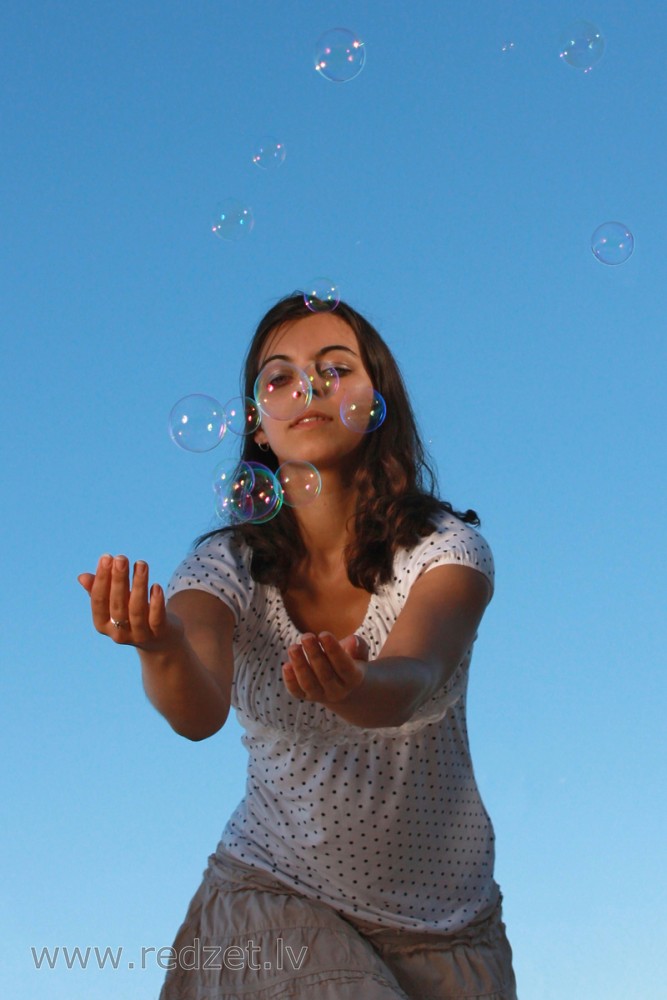 Fotosesija ar ziepju burbuļiem