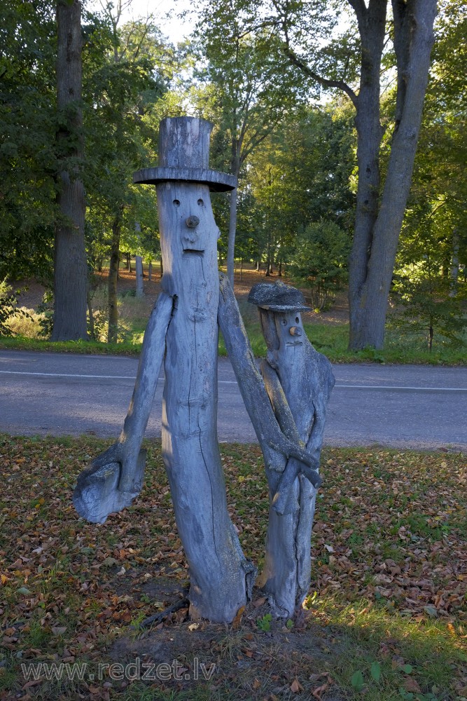 Wooden Sculptures in Zaļenieki