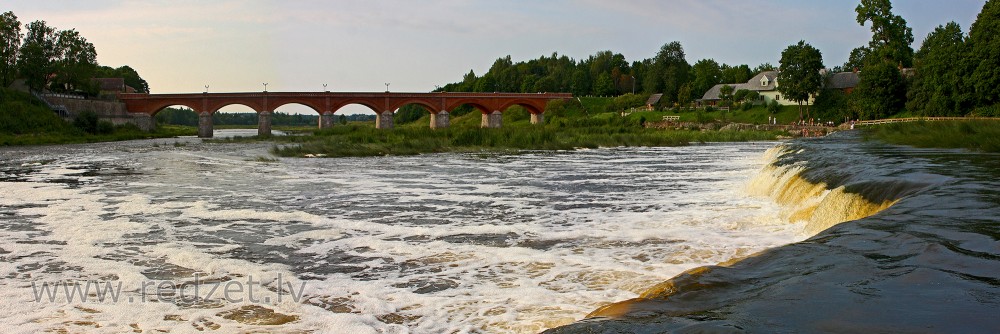 Brick Bridge across the Venta river (panorama)