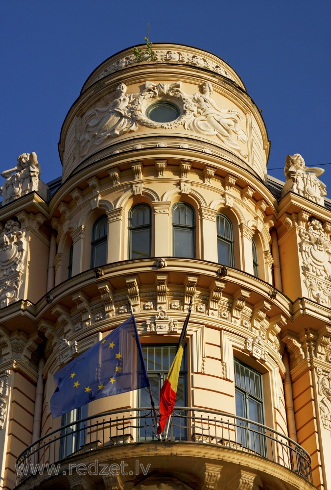 Fragment of the Facade of a Historic Building, Alberta 13, Riga
