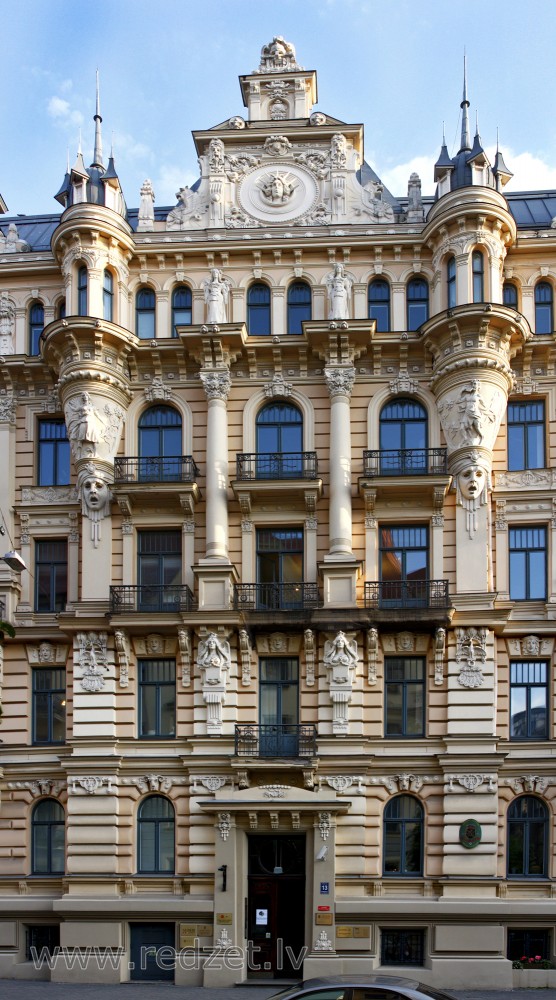 Fragment of the Facade of a Historic Building, Alberta 13, Riga