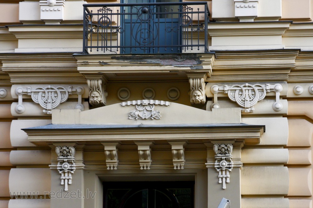 Fragment of the Facade of a Historic Building, Alberta 13, Riga