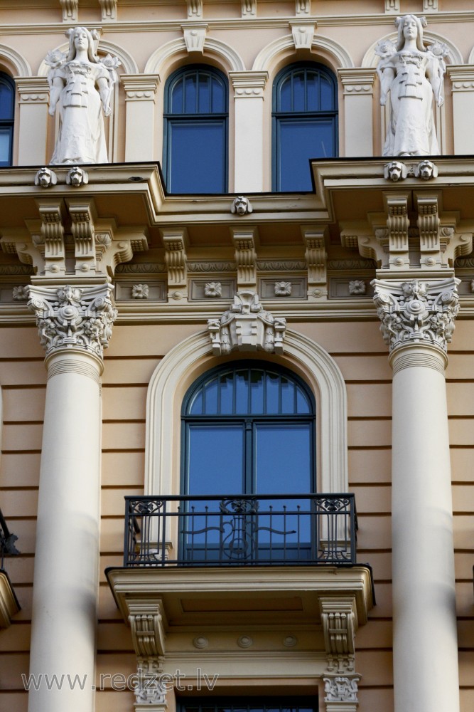 Fragment of the Facade of a Historic Building, Alberta 13, Riga