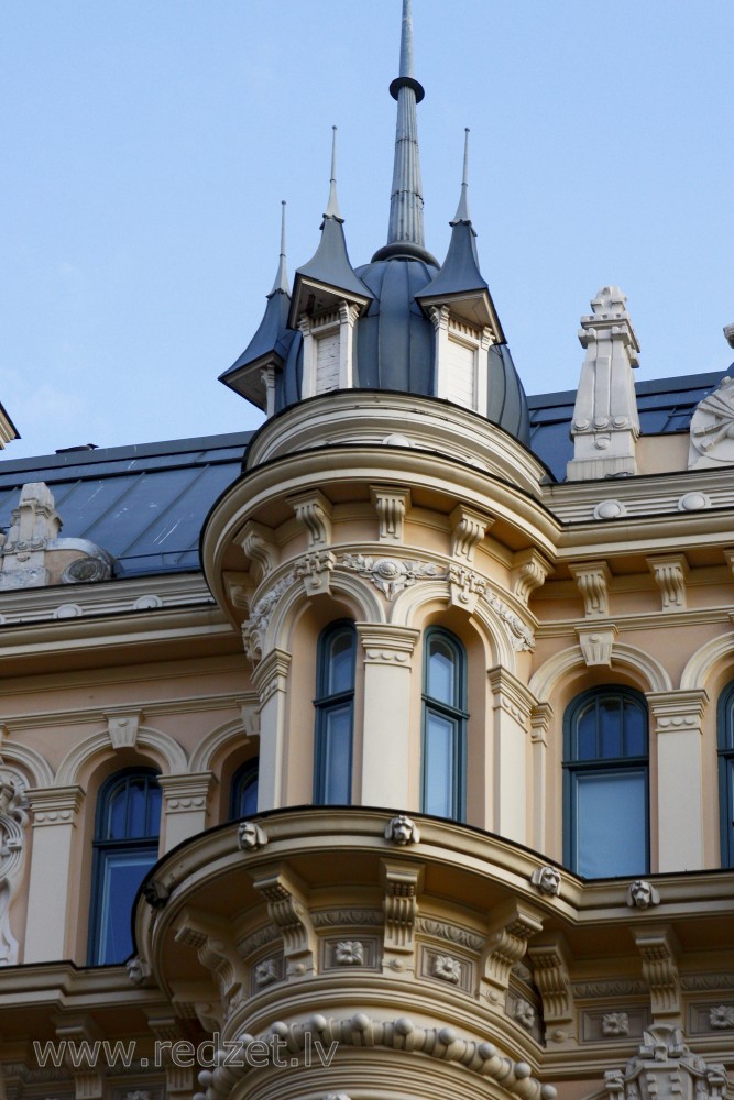 Fragment of the Facade of a Historic Building, Alberta 13, Riga