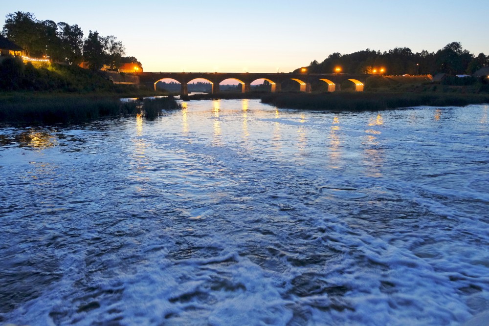 Kuldīga Brick Bridge at Night