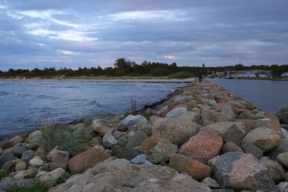 Stony pier at the mouth of Saka River in Pavilosta Stony pier at the mouth of Saka River in Pavilosta