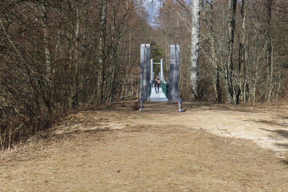 Hanging bridge over the Irbe river