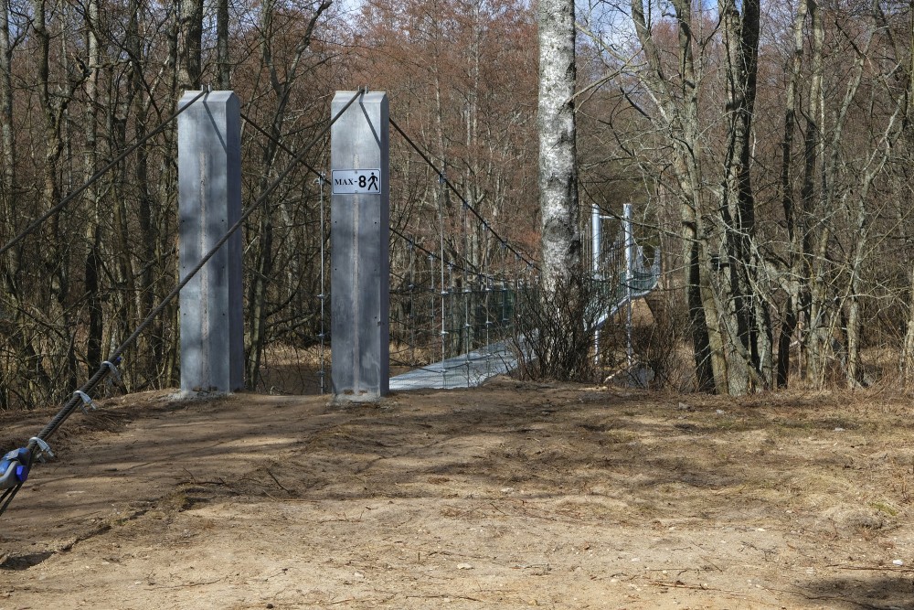 Hanging bridge over the Irbe river