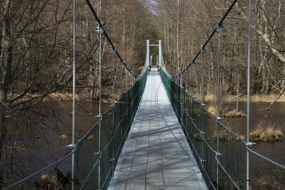 Hanging bridge over the Irbe river