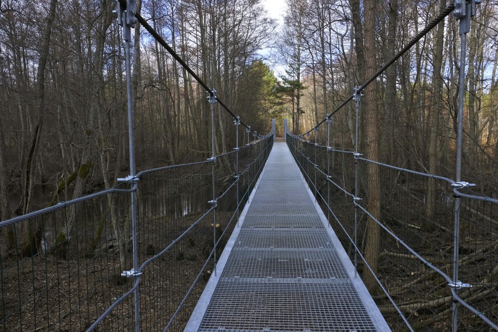 Hanging bridge over the Irbe river