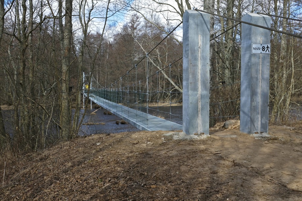 Hanging bridge over the Irbe river