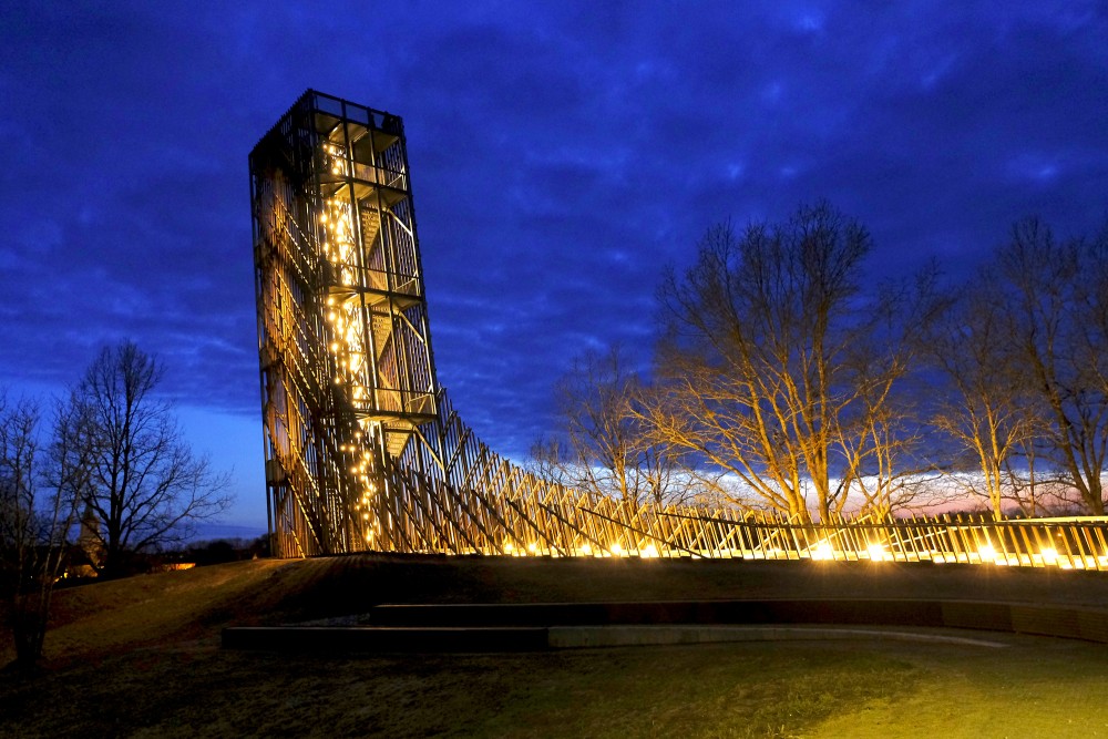 Kuldiga Observation Tower at Night