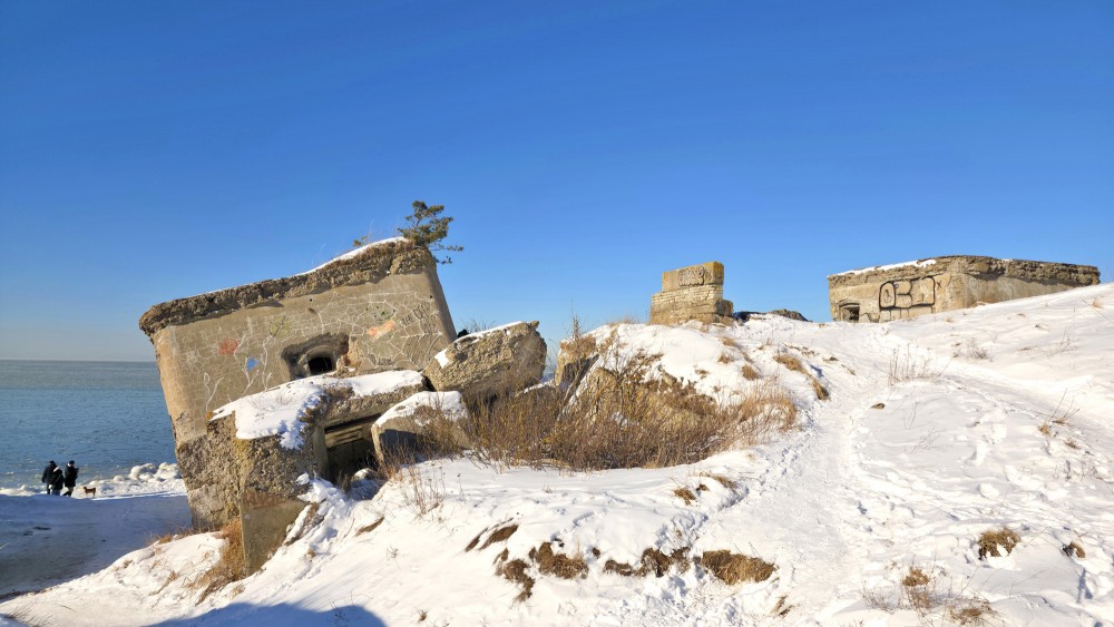 Winter landscape with the ruins of Liepaja northern forts