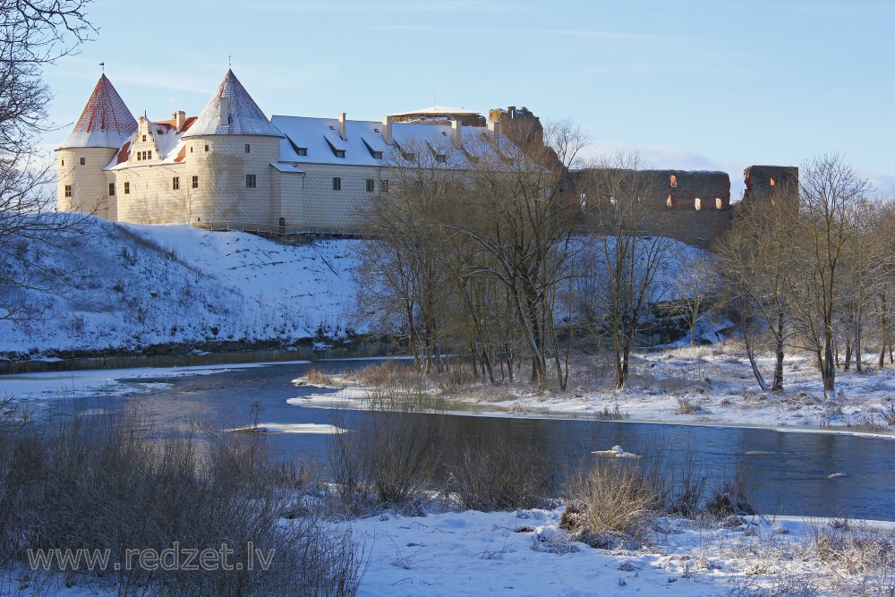 Medieval Castle of Bauska in Winter