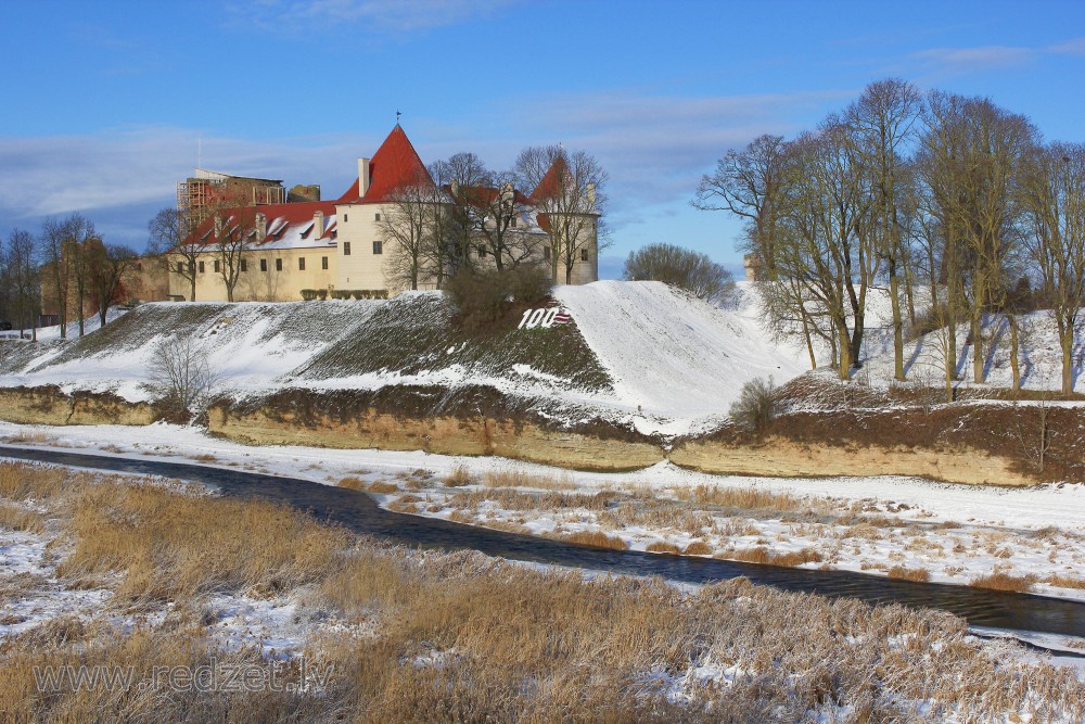 View of Bauska Castle from the Bridge of River Mūsa