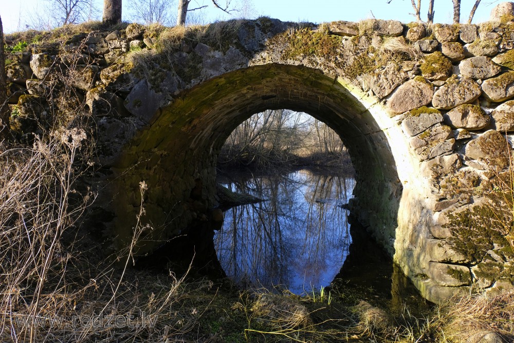 Mūrmuiža Arched Stone Bridge over River Vilce