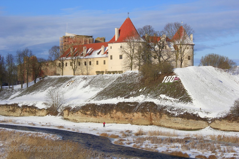 View of Bauska Castle from the Bridge of River Mūsa