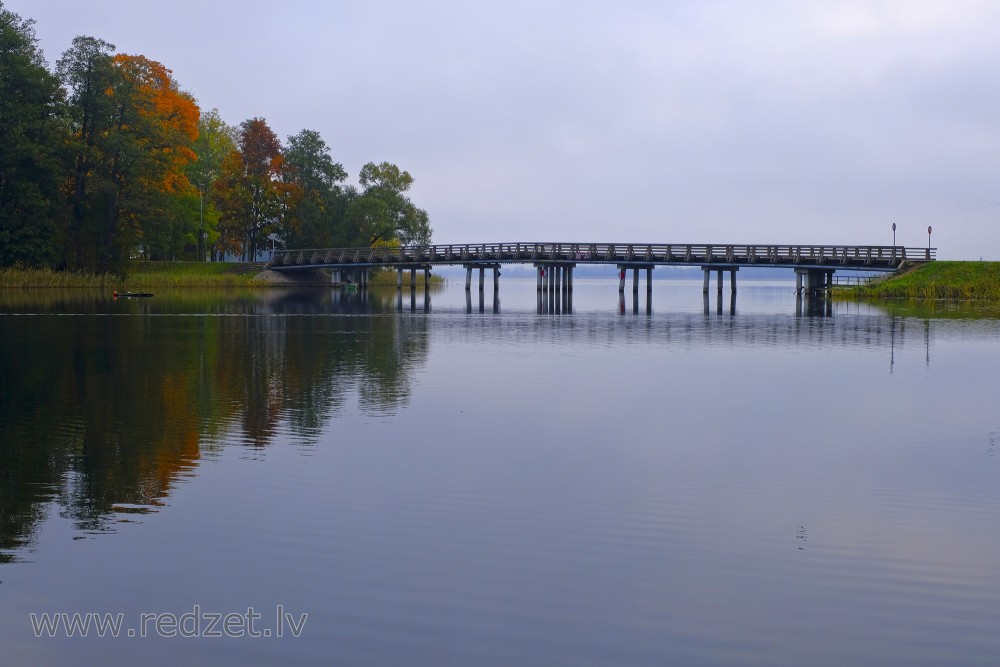 Alūksne Castle Island Tree Bridge, Latvia