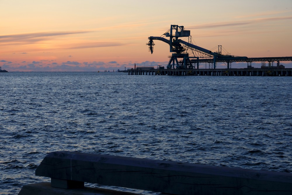 Port of Ventspils At Sunset