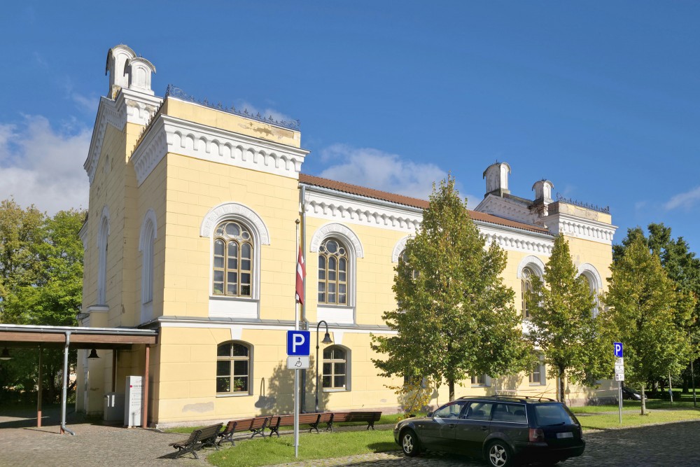 Kuldīga Main Library on a sunny day