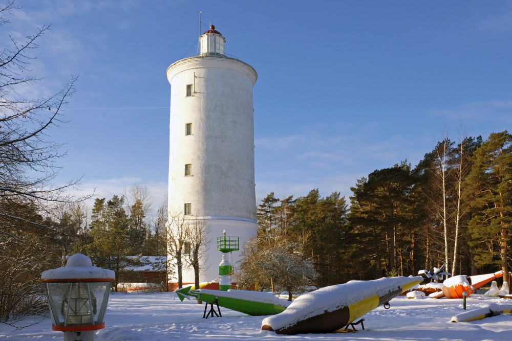 Oviši Lighthouse in Winter