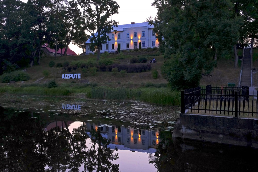 Aizpute New Castle Manor at Night