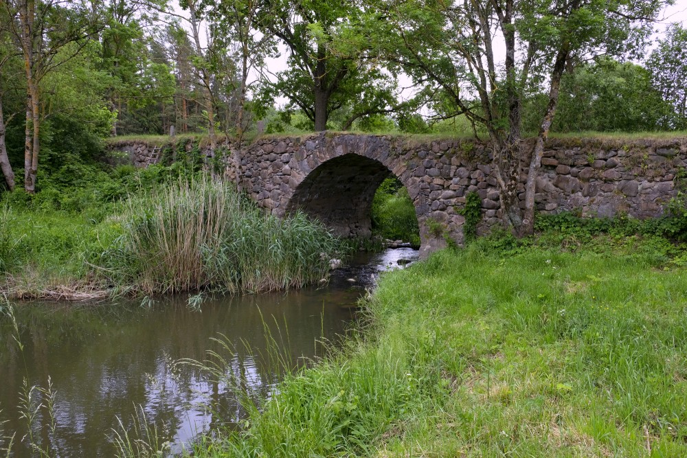 Mūrmuiža Arched Stone Bridge over River Vilce