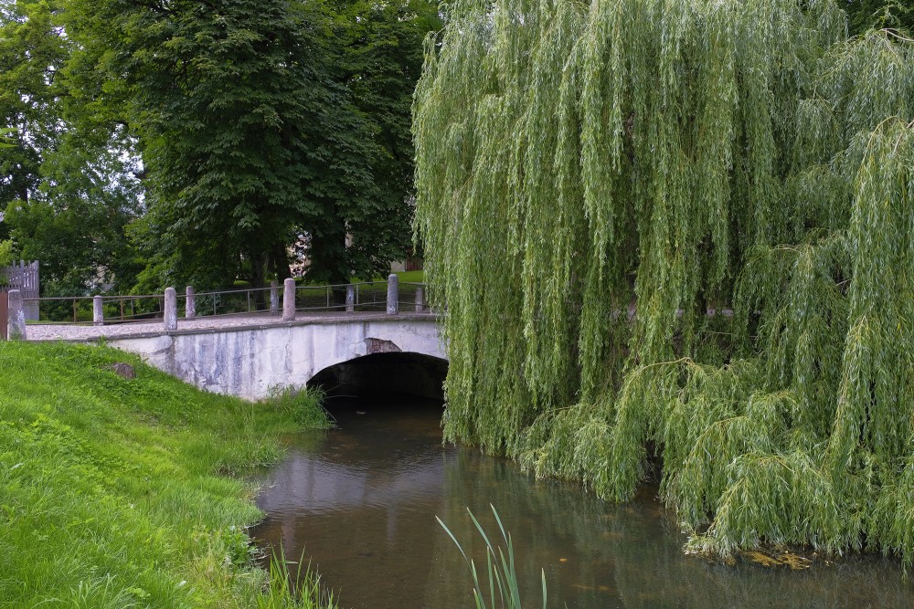 The bridge over Alekšupīte next to St. Catherin Church