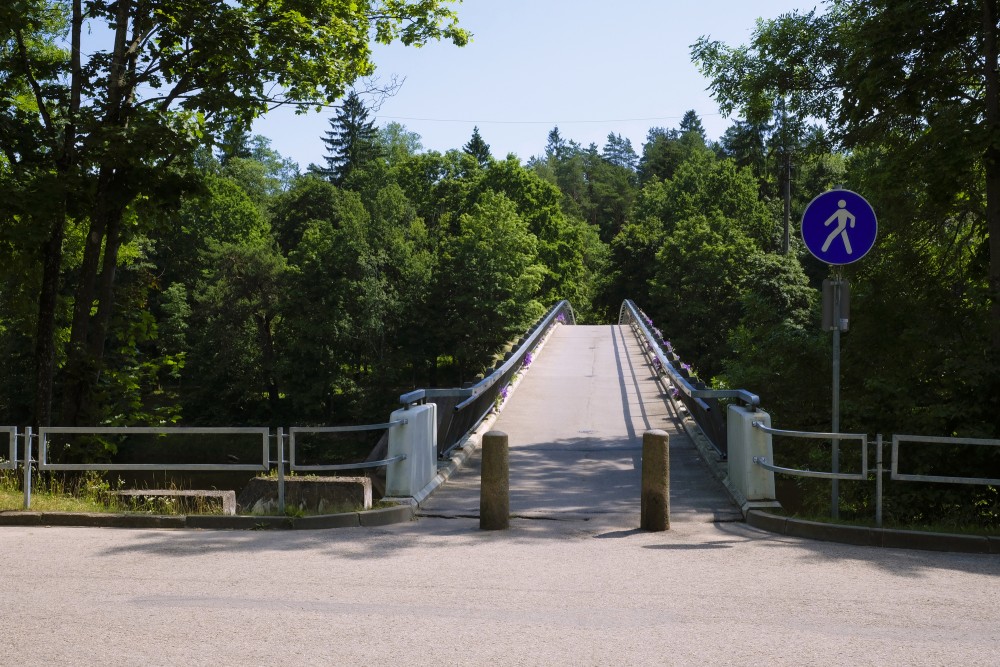 Arched Pedestrian Bridge over the Ogre River