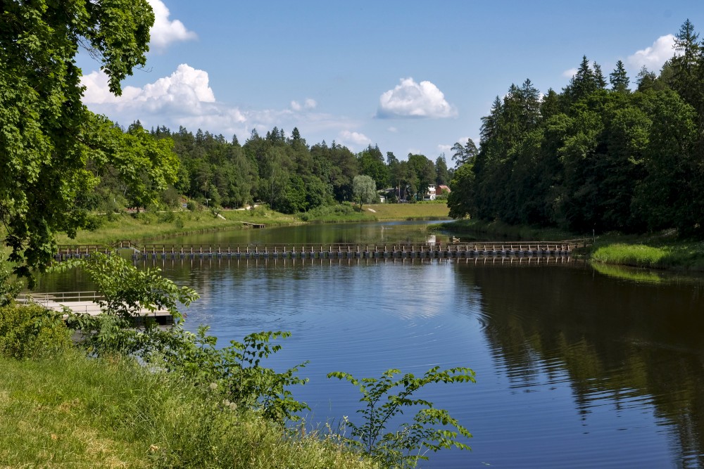 Pontoon Footbridge over the Ogre River 