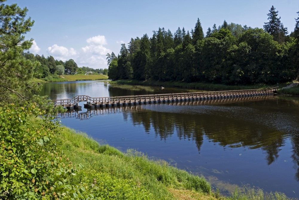Pontoon Footbridge over the Ogre River 