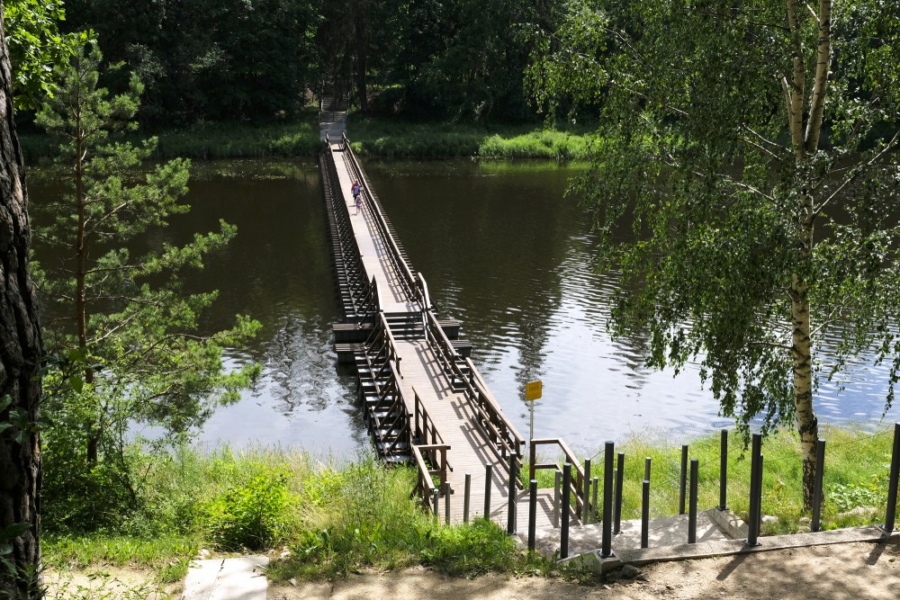 Pontoon Footbridge over the Ogre River 