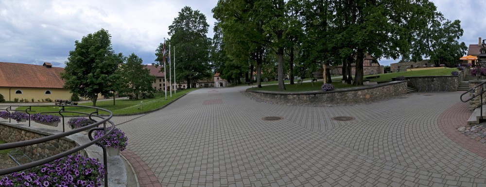 Panorama of the Courtyard of Šlokenbeka Manor