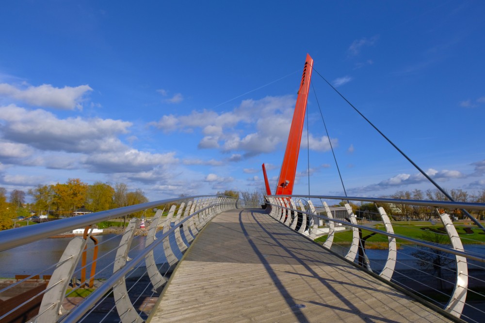 Pedestrian Bridge Mitava (Jelgava) and Pasta sala (Post Island)