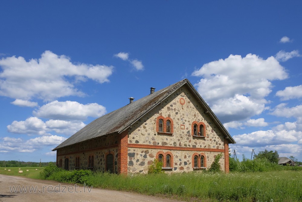 Old Stone Building, Cumulus Clouds
