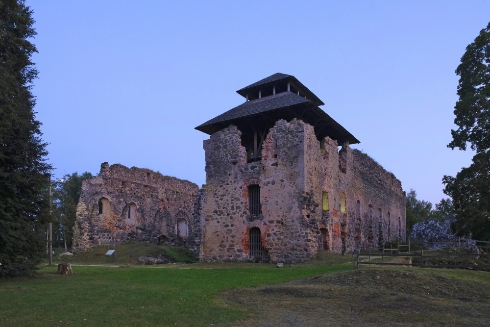 Rauna Castle Ruins after Sunset